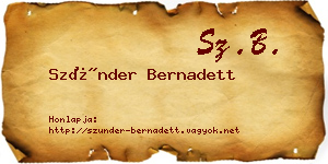 Szünder Bernadett névjegykártya
