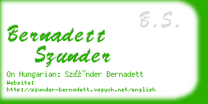 bernadett szunder business card